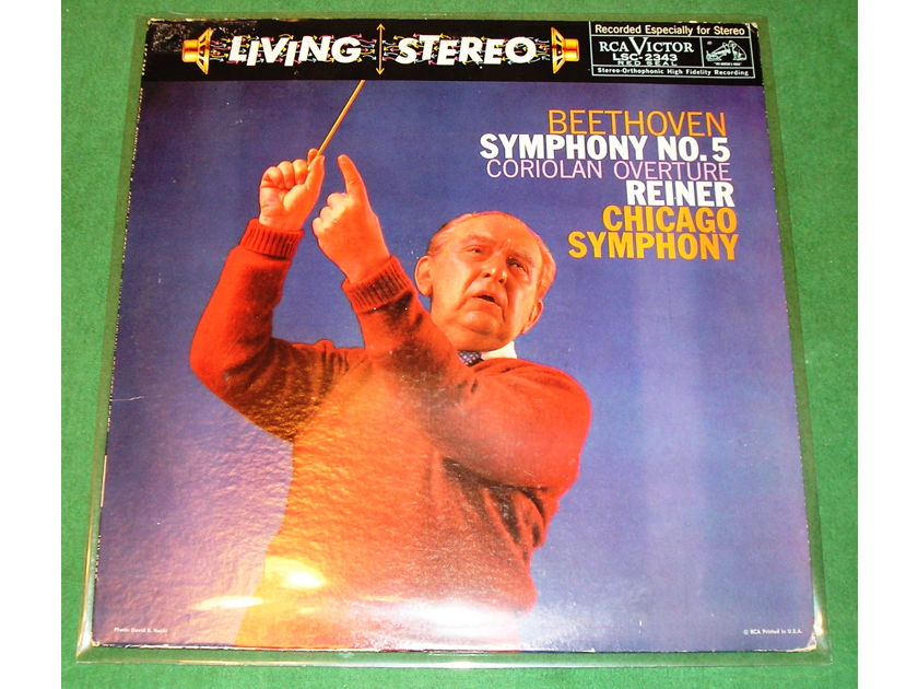 REINER  "BEETHOVEN SYMPHONY No. 5" - 1959 RCA RED SEAL SHADED DOG LSC-2343 ***VINYL NM +9/10***