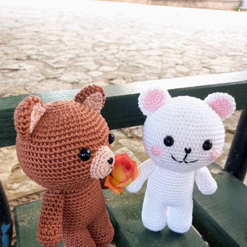 Bruine en witte berenpaar