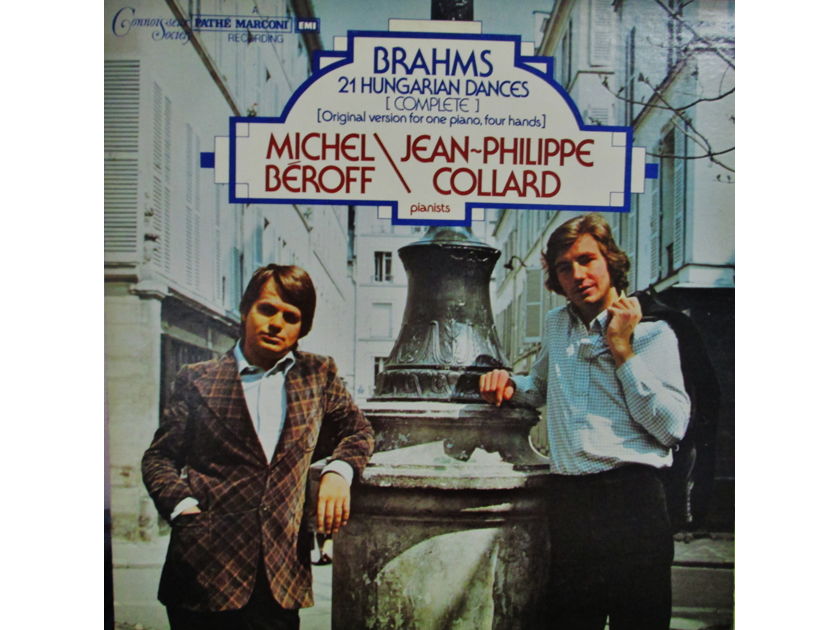 MICHEL BEROFF & JEAN~PHILIPPE COLLARD (VINTAGE LP) - BRAHMS 21 HUNGARIAN DANCES (COMPLETE) 1975 CONNOISSEUR SOCIETY (QUADRAPHONIC) CSQ 2083