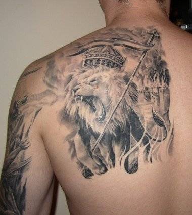 Tatouage Lion Dos Rastafari