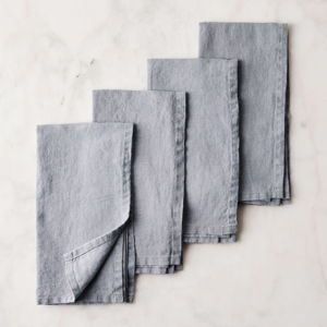 Food52 Stonewashed Linen Napkins, Set of 4, Dark Grey