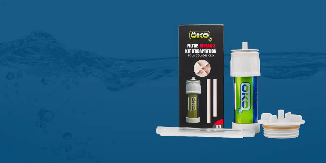 Gourdes filtrantes ÖKO bleu vert rose rouge 650ml ou 1litre