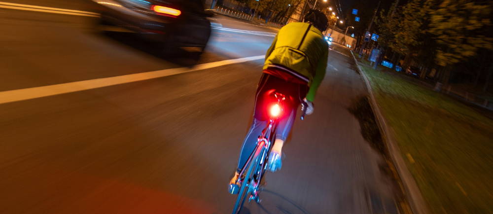 rear light bicycle on street