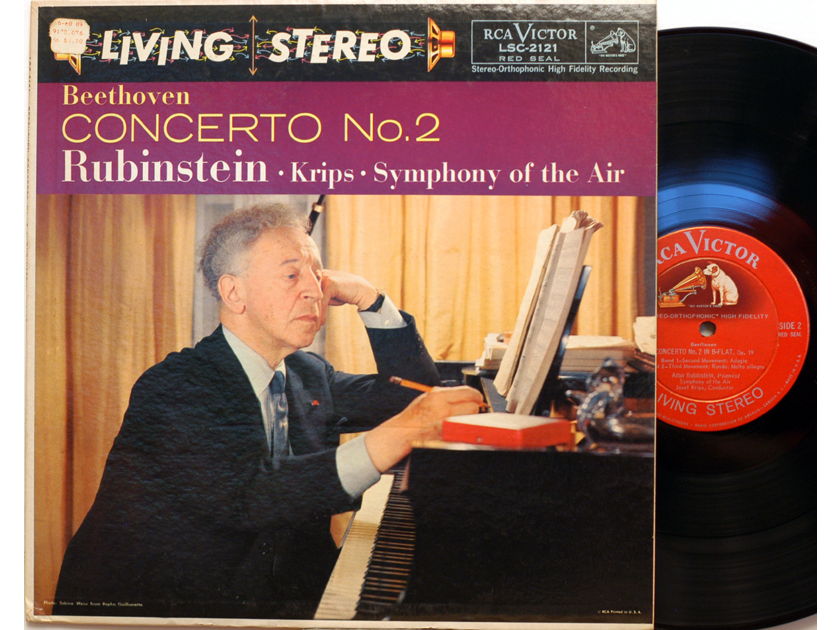Beethoven Concerto No. 2 - Rubenstein Krips Sym of the Air Rca LSC-2121 SD DG 1st pressing