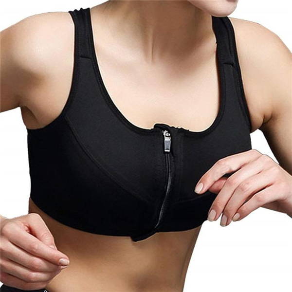 Zipped sports bra