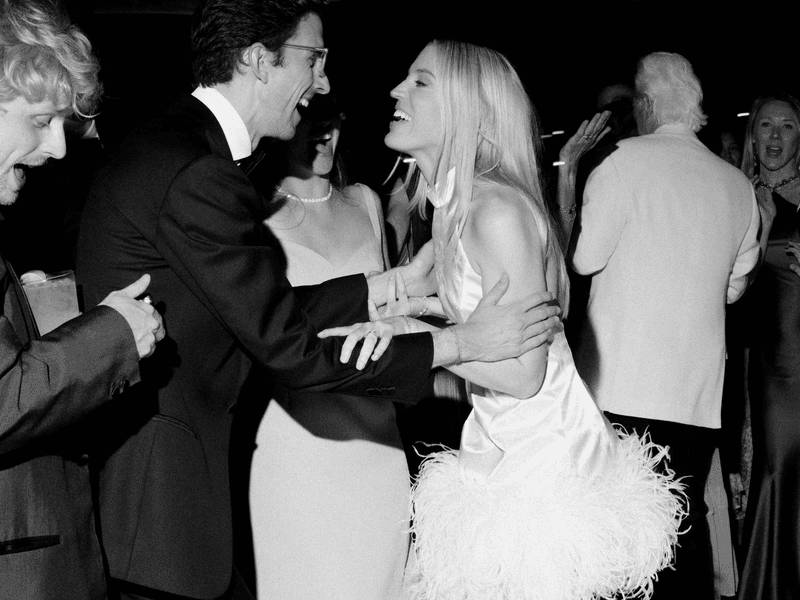 Image may contain: Heberto Padilla, Liza Weil, Dancing, Leisure Activities, Person, Clothing, Formal Wear, Suit, and Dress