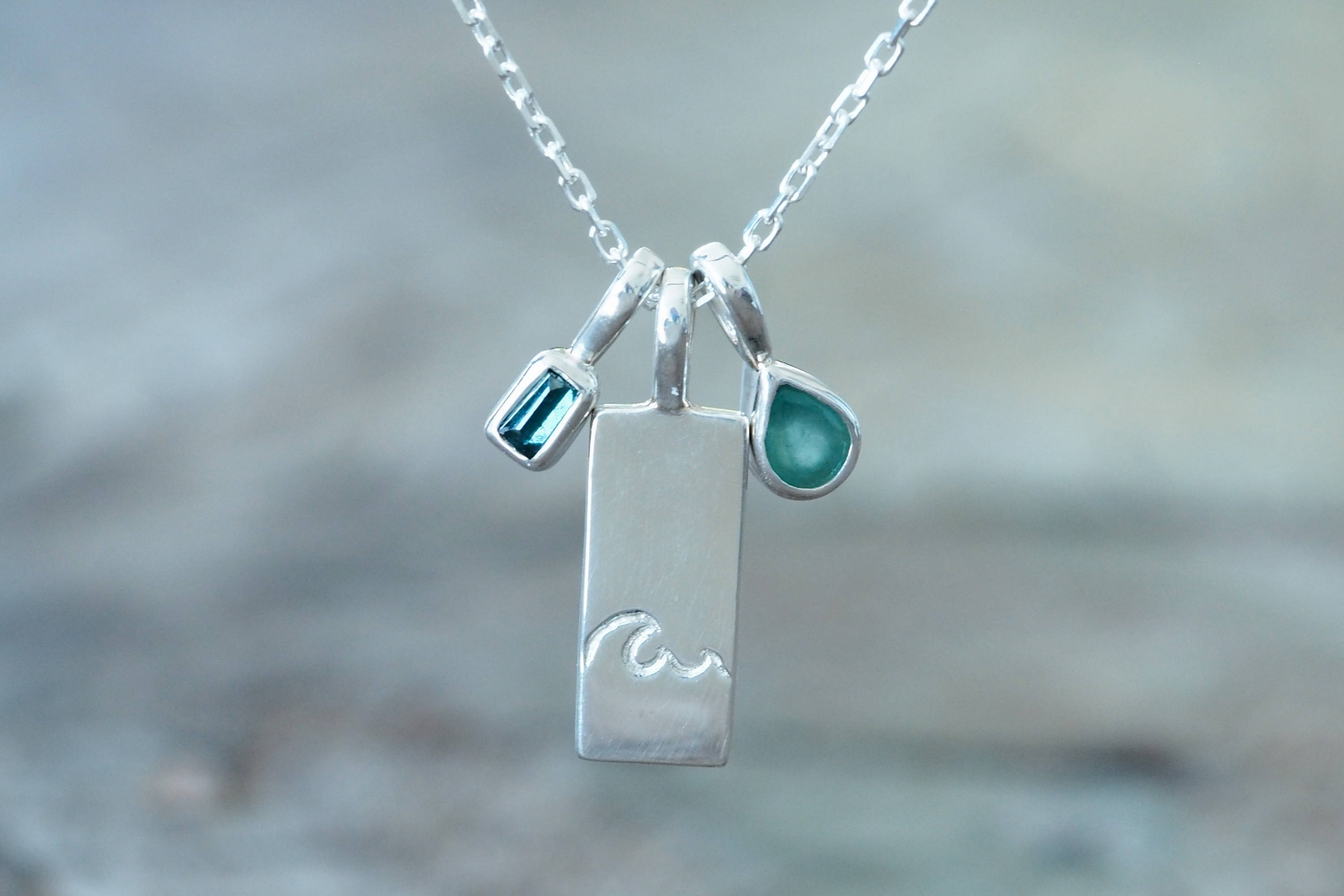 Custom silver gemstone necklace