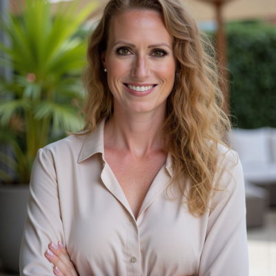 Photo generated by Secta Labs in style of Outdoor Patio Portraits