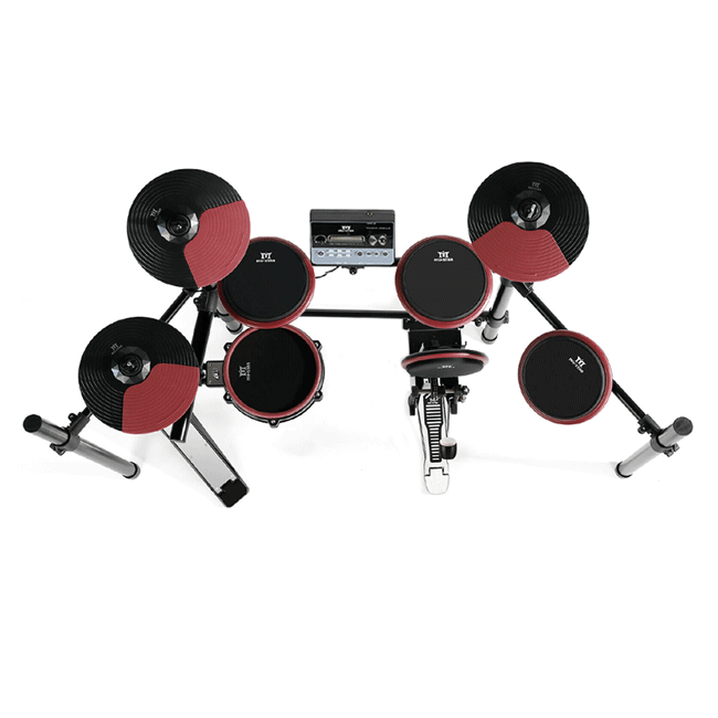 8Piece Mesh Electric Drums Set Electronic Drum Kit Sticks MIDI Connection Cables