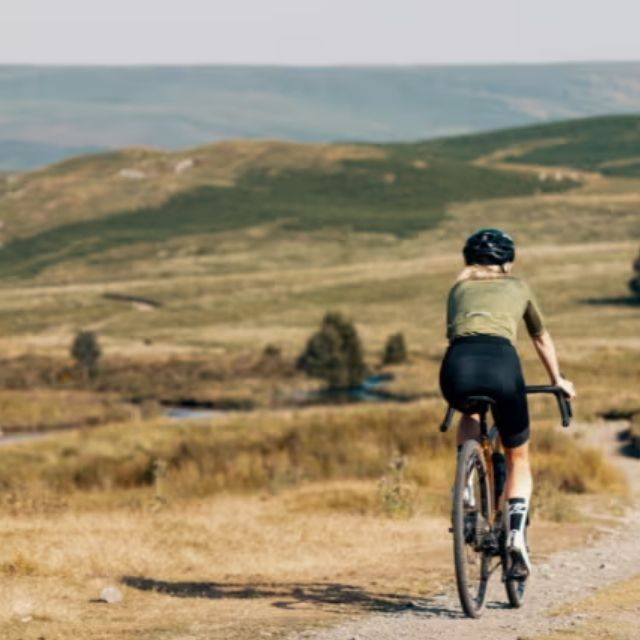 Gravel rider on a trail