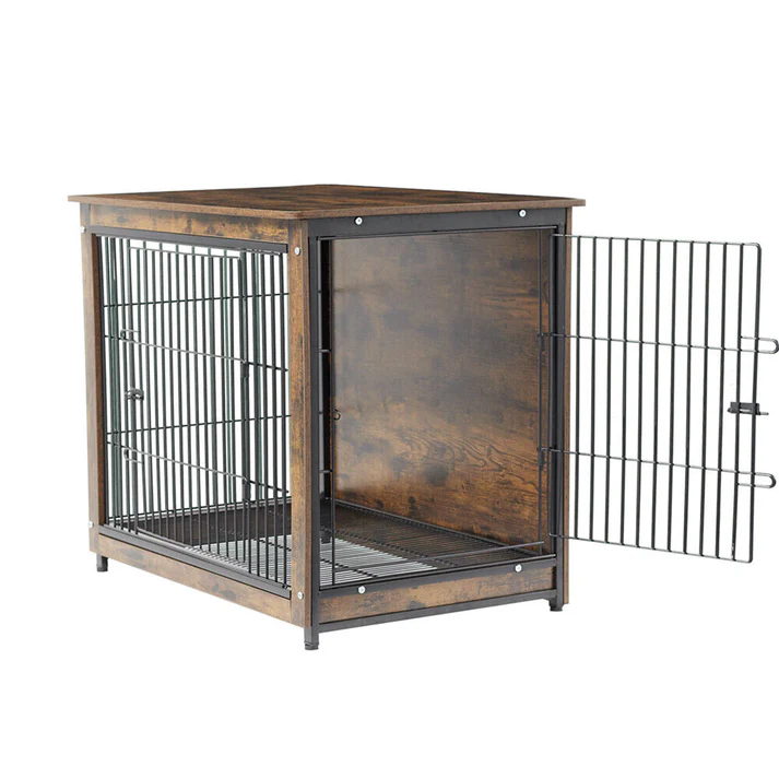 Wooden Dog Crate Kennel End Table Nightstand - Image 5