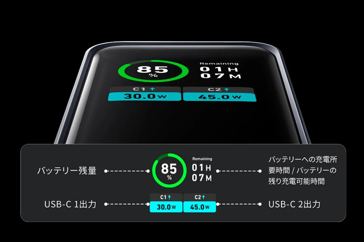 充電状況をリアルタイムで確認可能