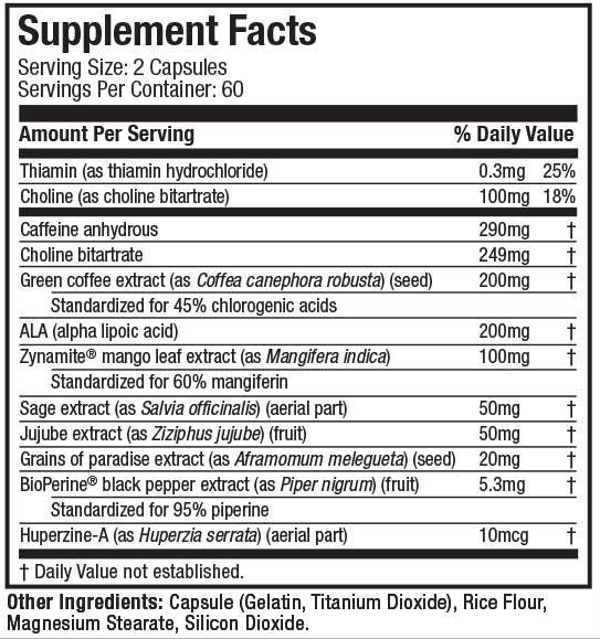 Supplement Facts: Hydroxycut Hardcore Super Elite - 102 Rapid-Release Thermo Capsules