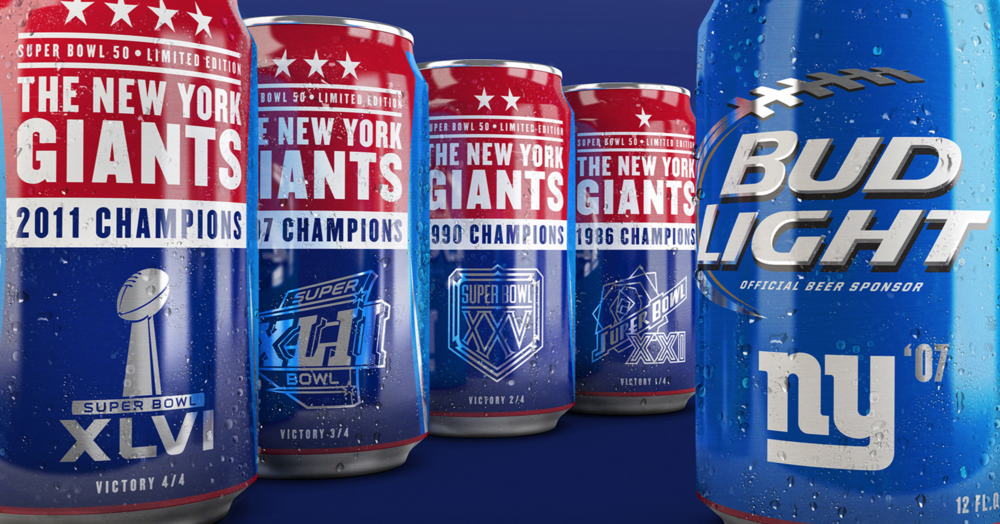 Bud Light NFL Cans Dieline Design, Branding & Packaging Inspiration