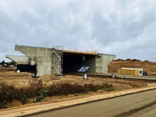  Postęp prac przy budowie jezdni ronda Miszewo oraz obiektu WS-11 w km 9+460