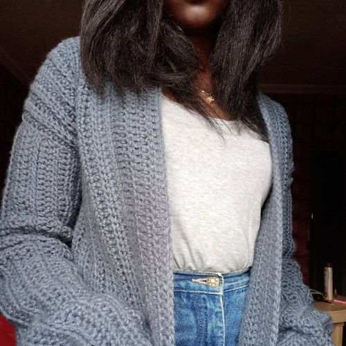 Ribbed Crochet Kimono Cardigan