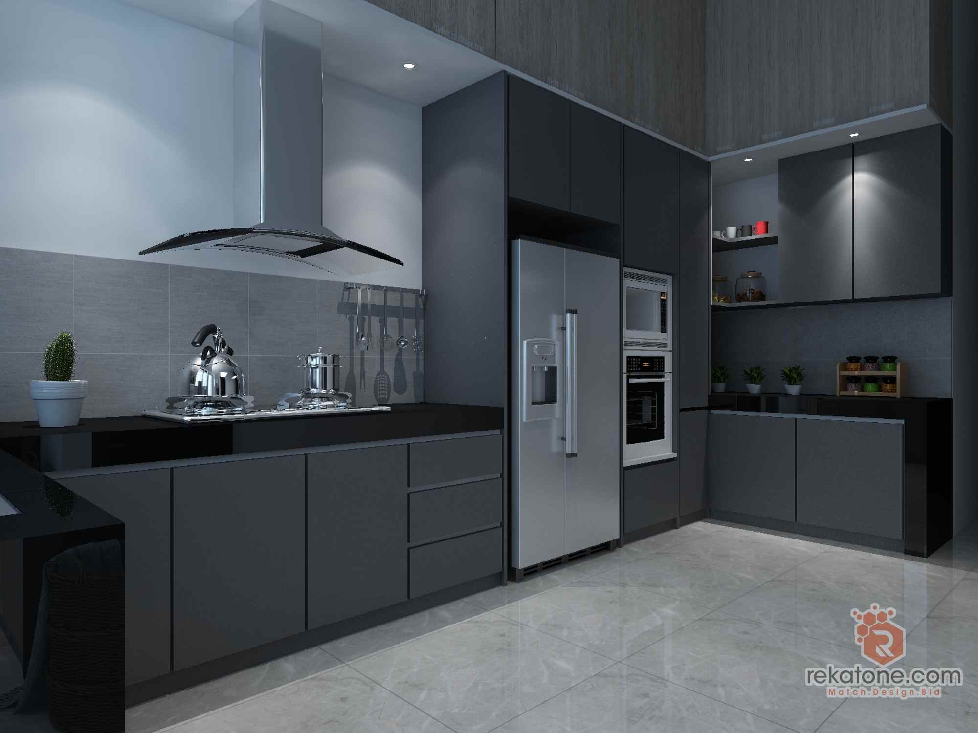 dark kitchen design