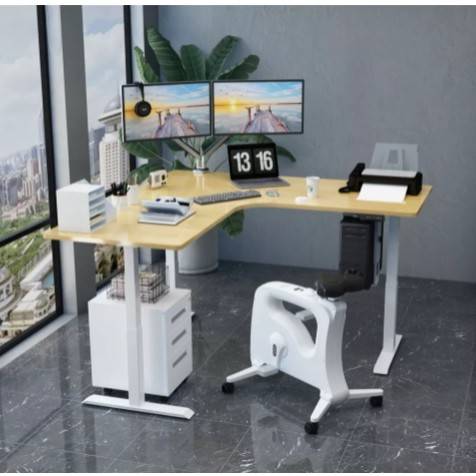 L shape electric standing desk