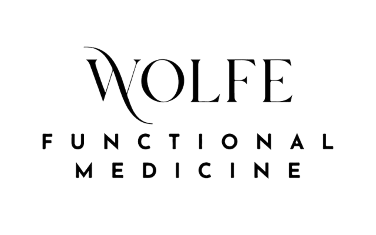 White “WOLFE” and “FUNCTIONAL MEDICINE” text logo on a black background.