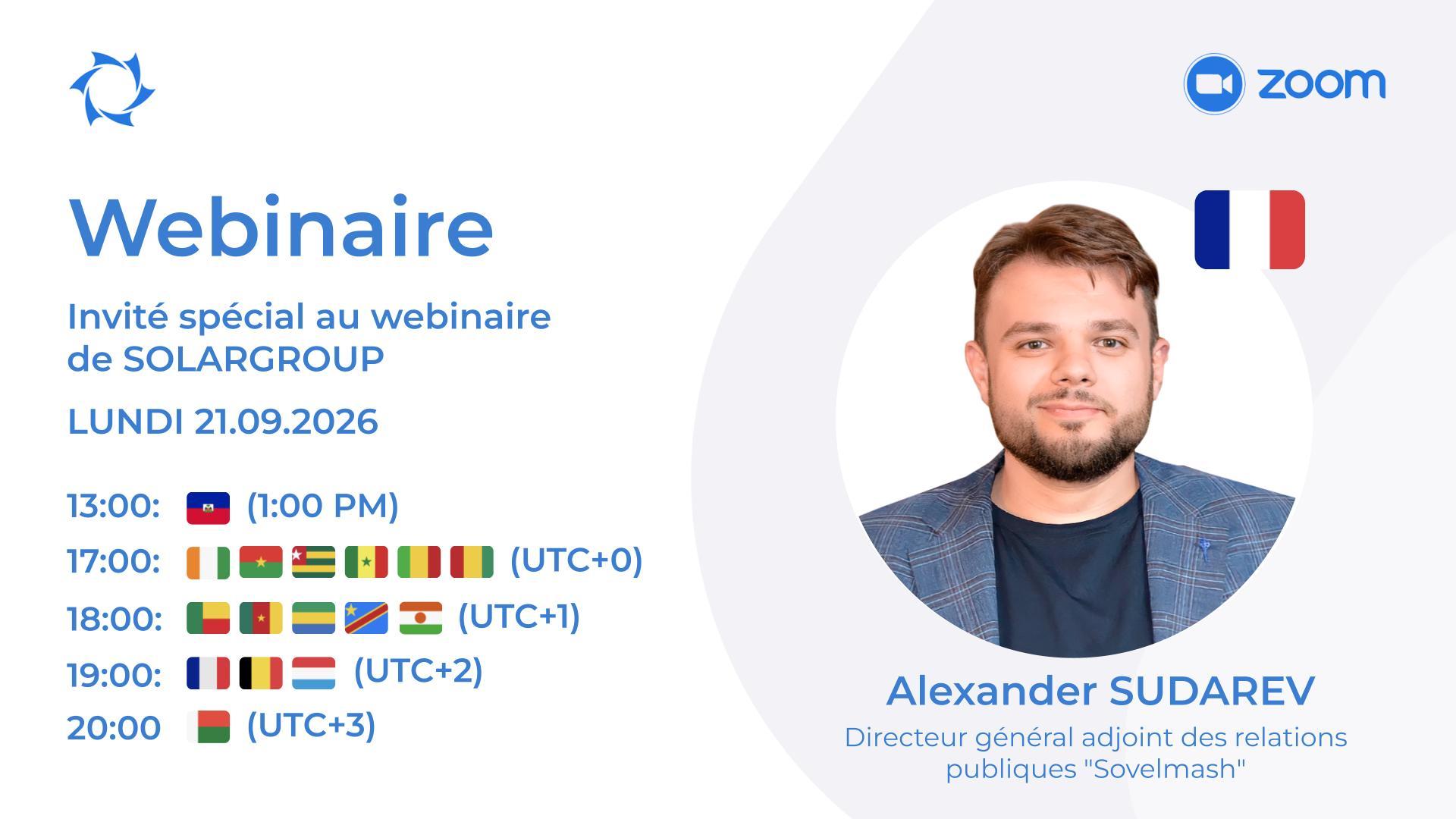 France. Invité spécial au webinaire de SOLARGROUP