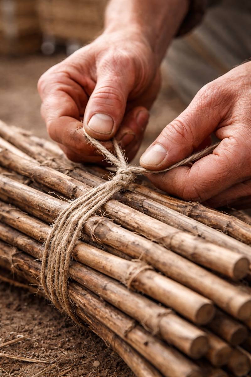 Hemptique linen baler twine in use