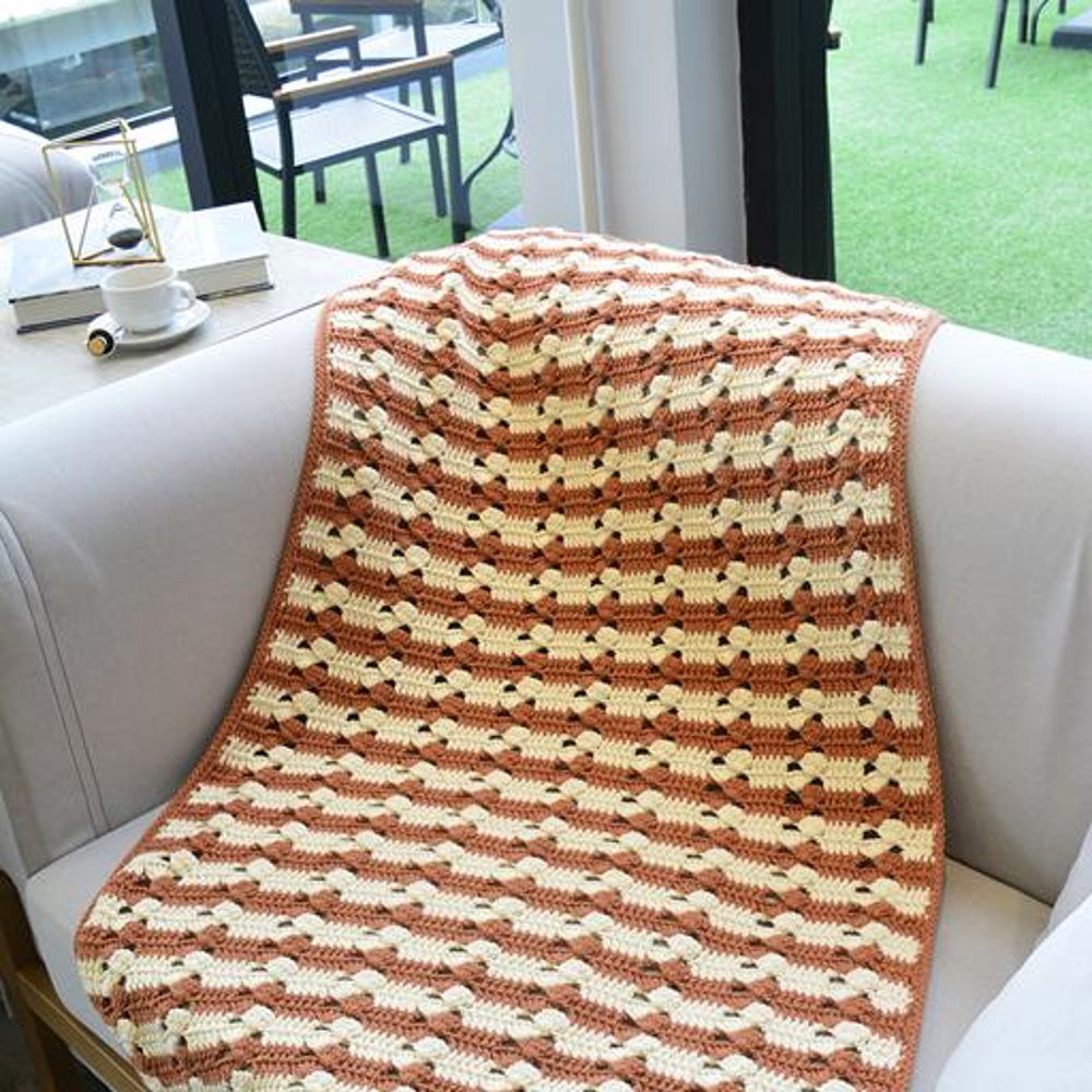 Natural Cotton Copper Throw Crochet Pattern