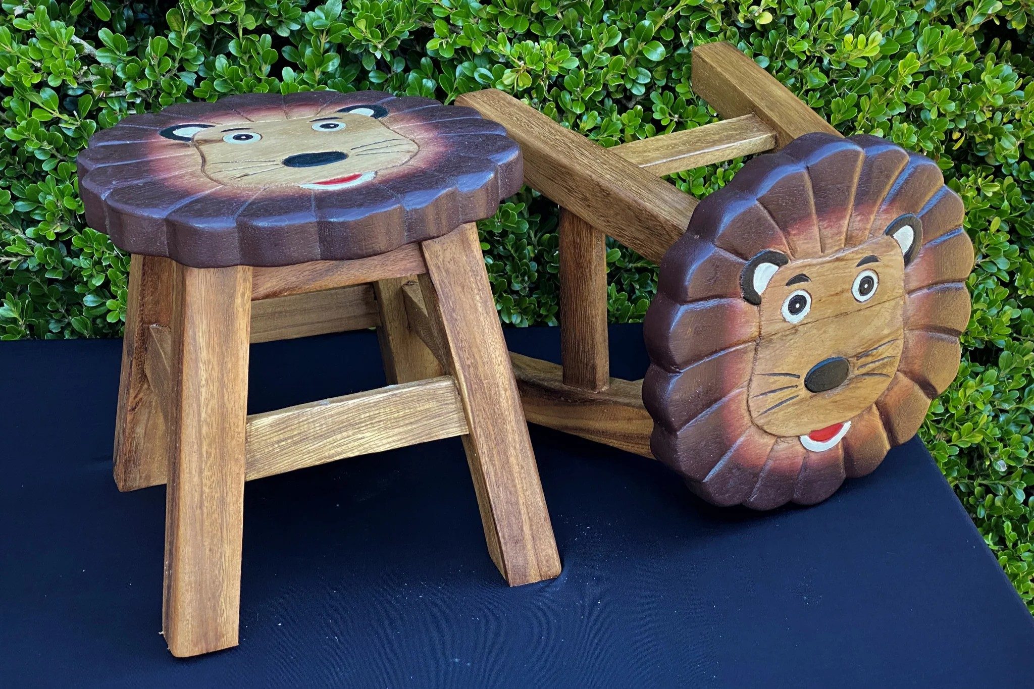 Kids Chair Wooden Stool Animal Lion Theme Children’s Chair and Toddlers Stepping Stool - Image 5