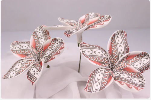 Dusk Tribal Tattoo Frangipani Real Touch (6 Pack) - Realistic Artificial Flowers - Image 4