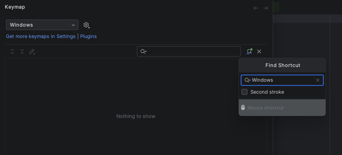 keymap windows shortcut