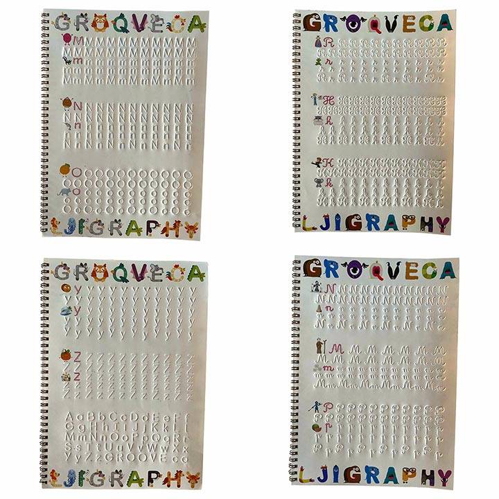 2 x Groove Calligraphy ™ - Manuali di calligrafia riutilizzabili con  scanalature (Italiano)
