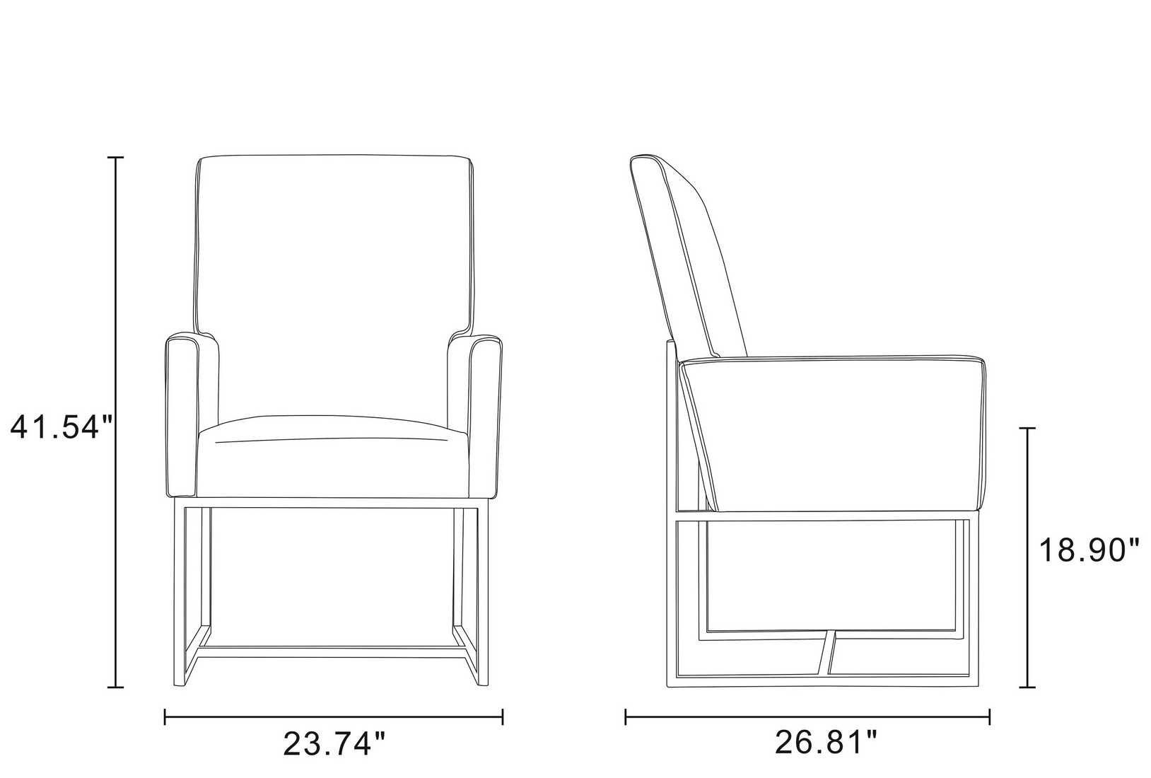 Weight and Dimension (Length, Depth, Width, Height) of Mondella Hella Dining Armchair from Dining Table Mart (MON046301 / MON046302)