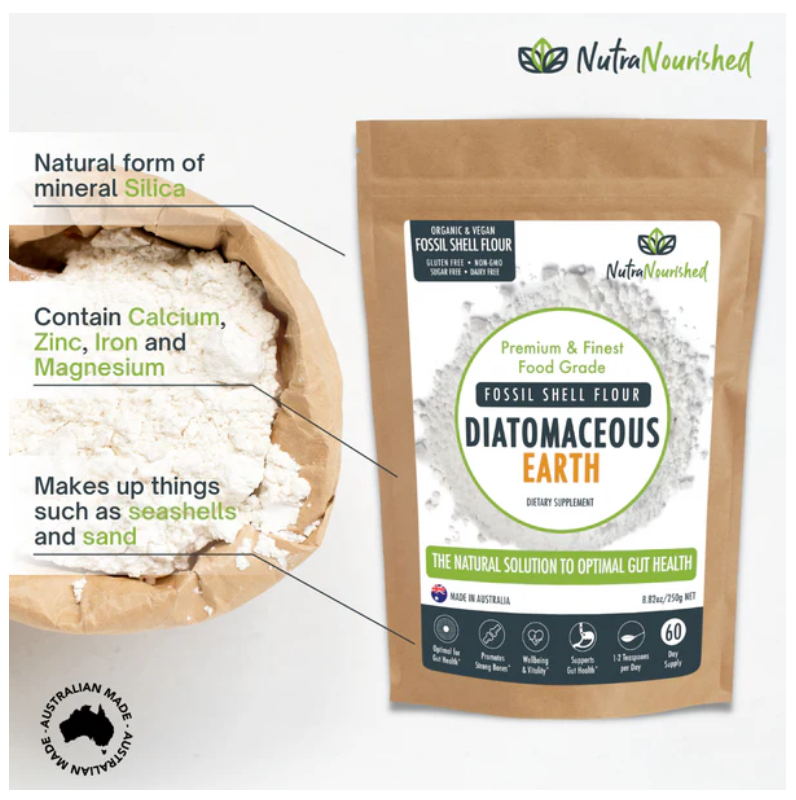 Fossil Shell Flour Powder - Food Grade Diatomaceous Earth - 250g Bag - Image 3