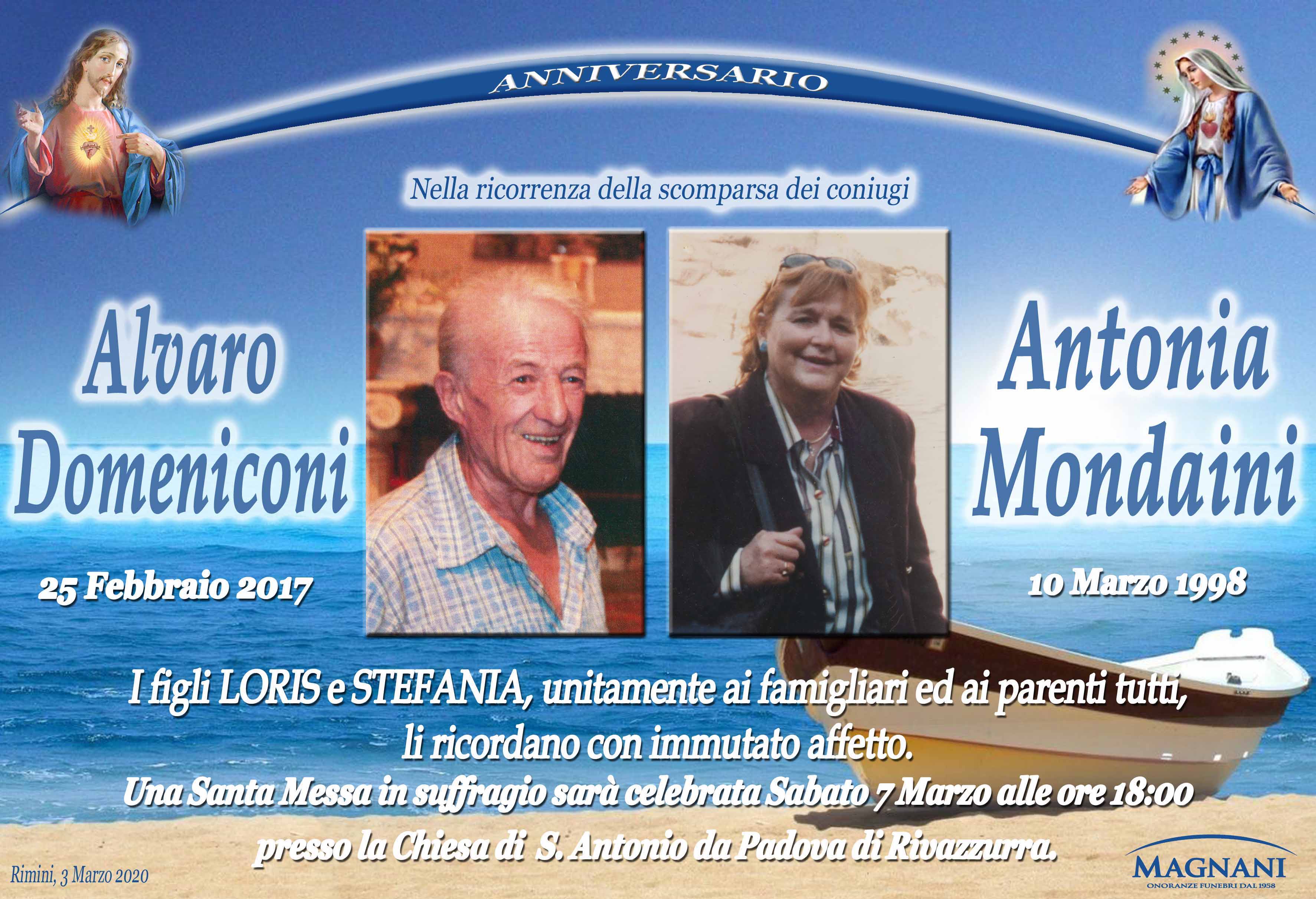 Coniugi Alvaro Domeniconi e Antonia Mondaini