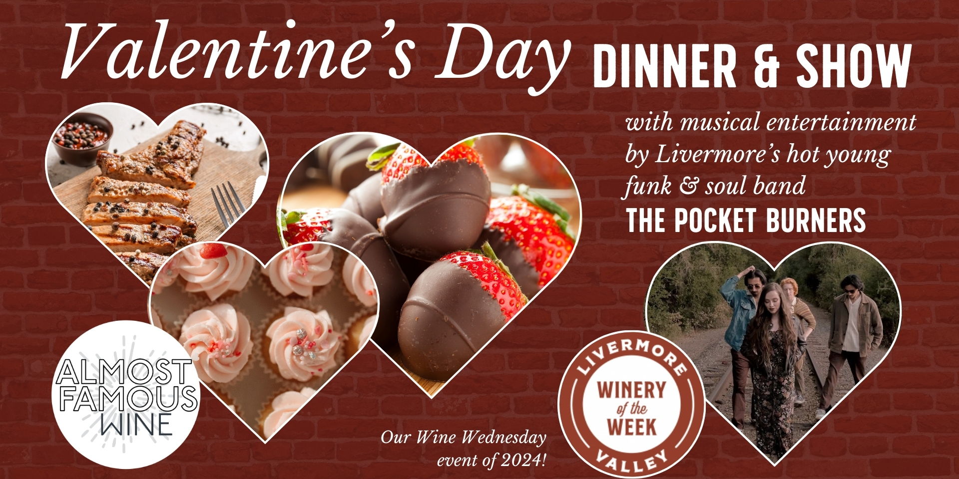 Valentine's Day Dinner & Show with The Pocket Burners promotional image