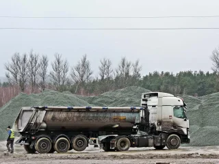  Transport kruszyw za pomocą pojazdów ciężarowych w km 9+290