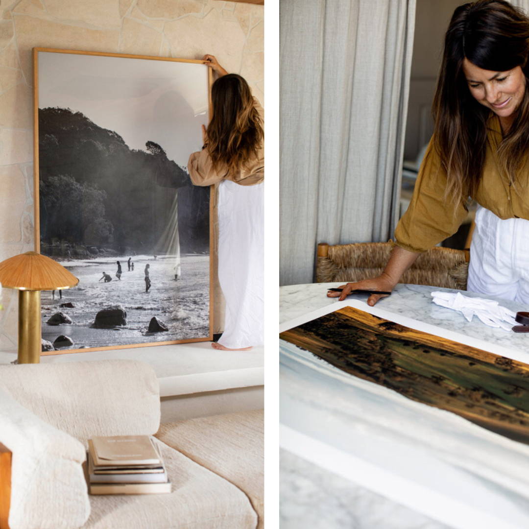 Artist Kara Rosenlund in the studio 