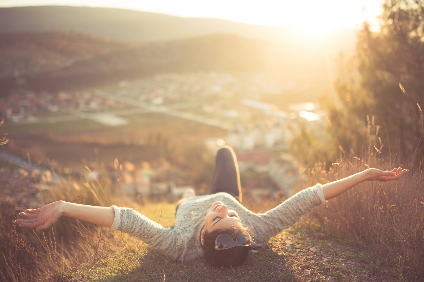 Woman following tips of how to improve mood and energy