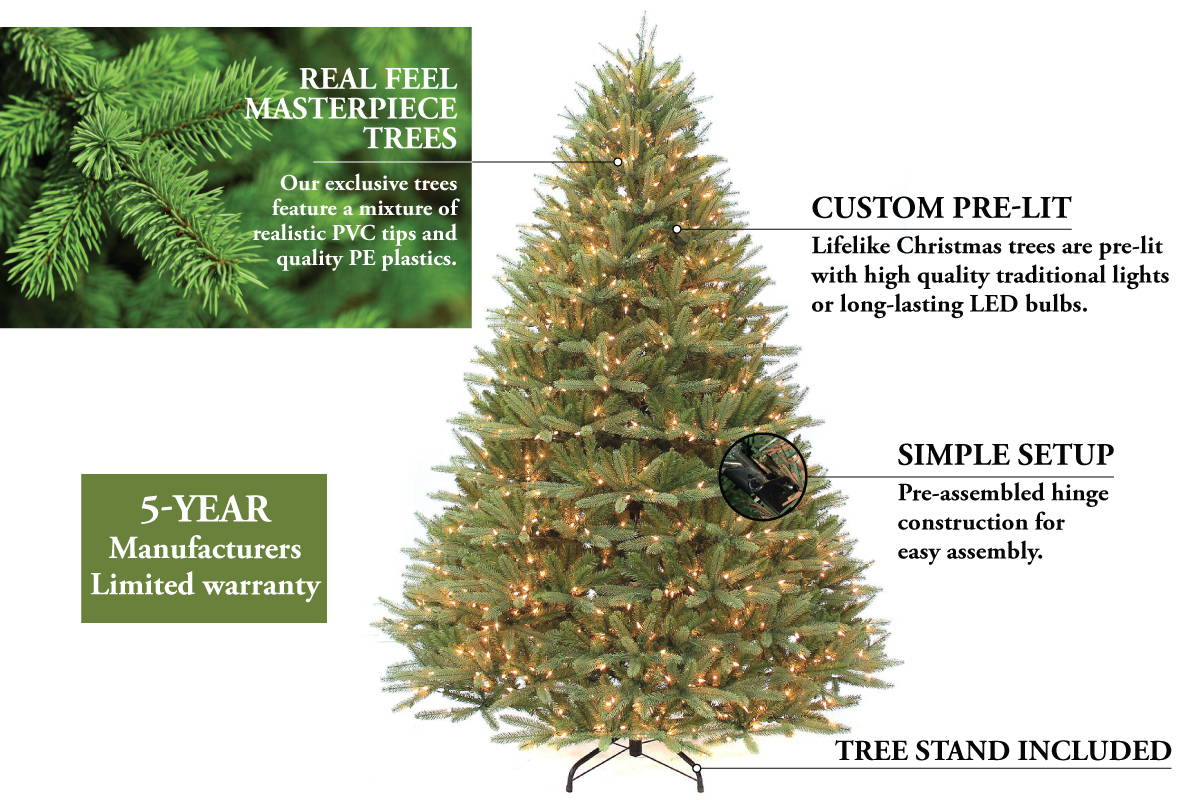 real feel masterpiece artificial prelit Christmas trees
