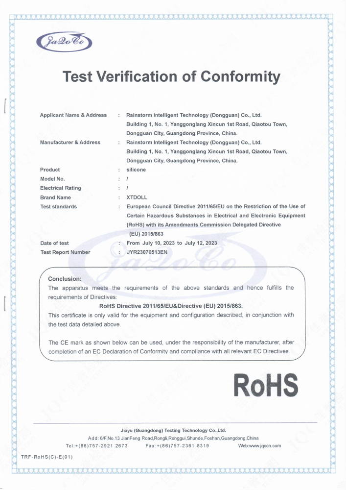 Jarliet CE Certificate
