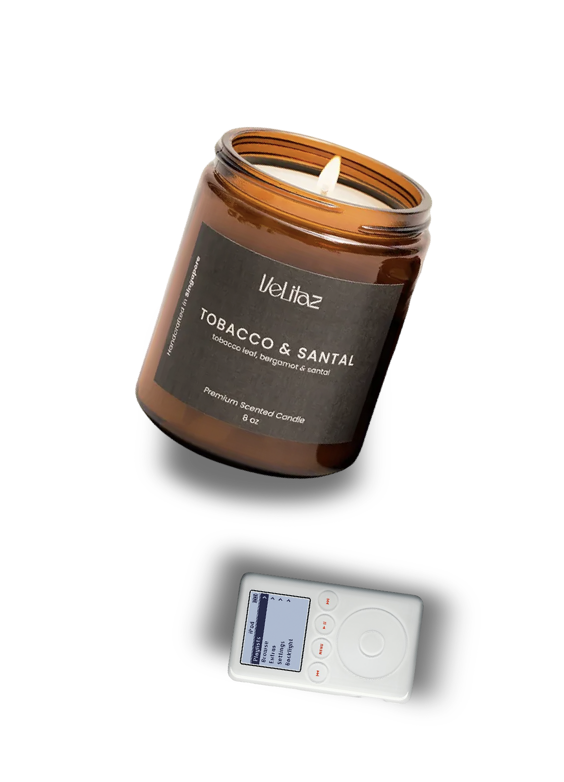 Velitaz - Premium Scented Candle, Tobacco & Santal, 227g