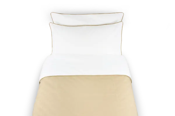 LEVIA Cover in Bed Jacquard Cotton - Gold / White