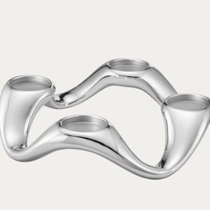COBRA round candleholder in stainless steel, mirror