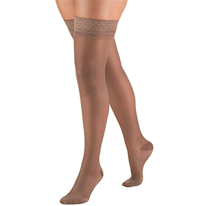 Thigh High Sheer Stockings in Taupe