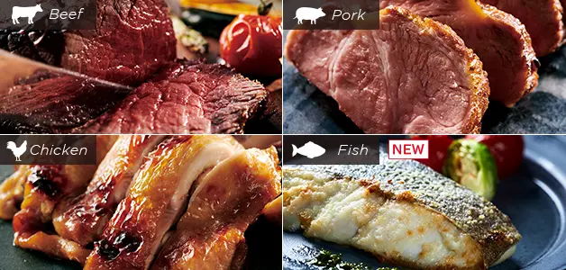 クワトロ加熱の熱風旨み焼きで