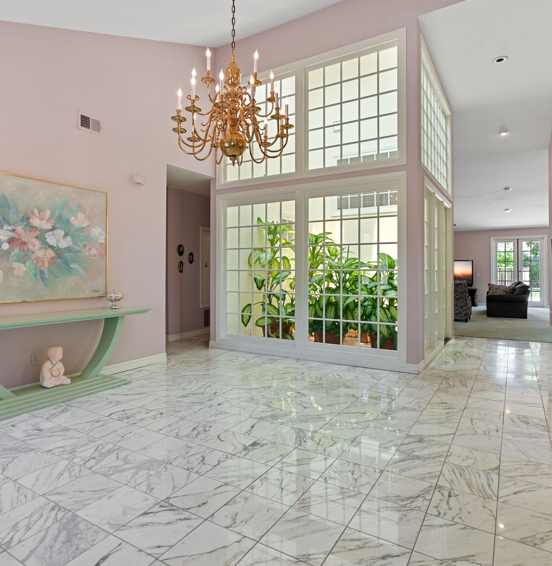 interior space with tile flooring and natural light