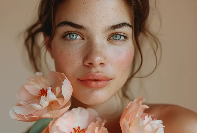 Jeune fille avec des fleurs