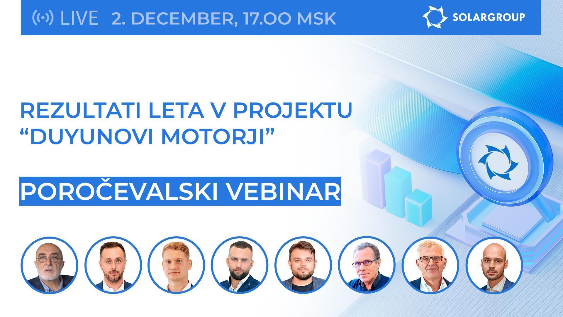 Rezultati leta v projektu "Duyunovi motorji": spletni seminar z udeležbo najvišjih uradnikov
