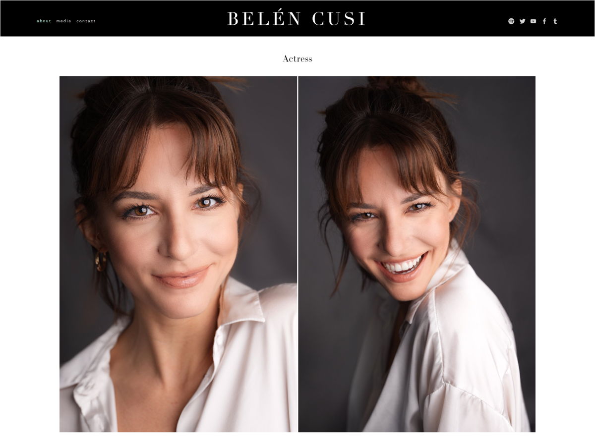 Screenshot of Belén Cusí, from the actor websites collection.