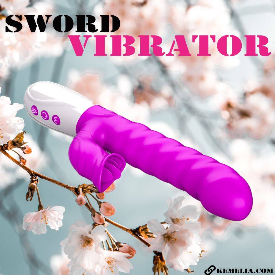 rabbit vibrator, licking tongue vibrator for women, purple automatic vibrating dildo