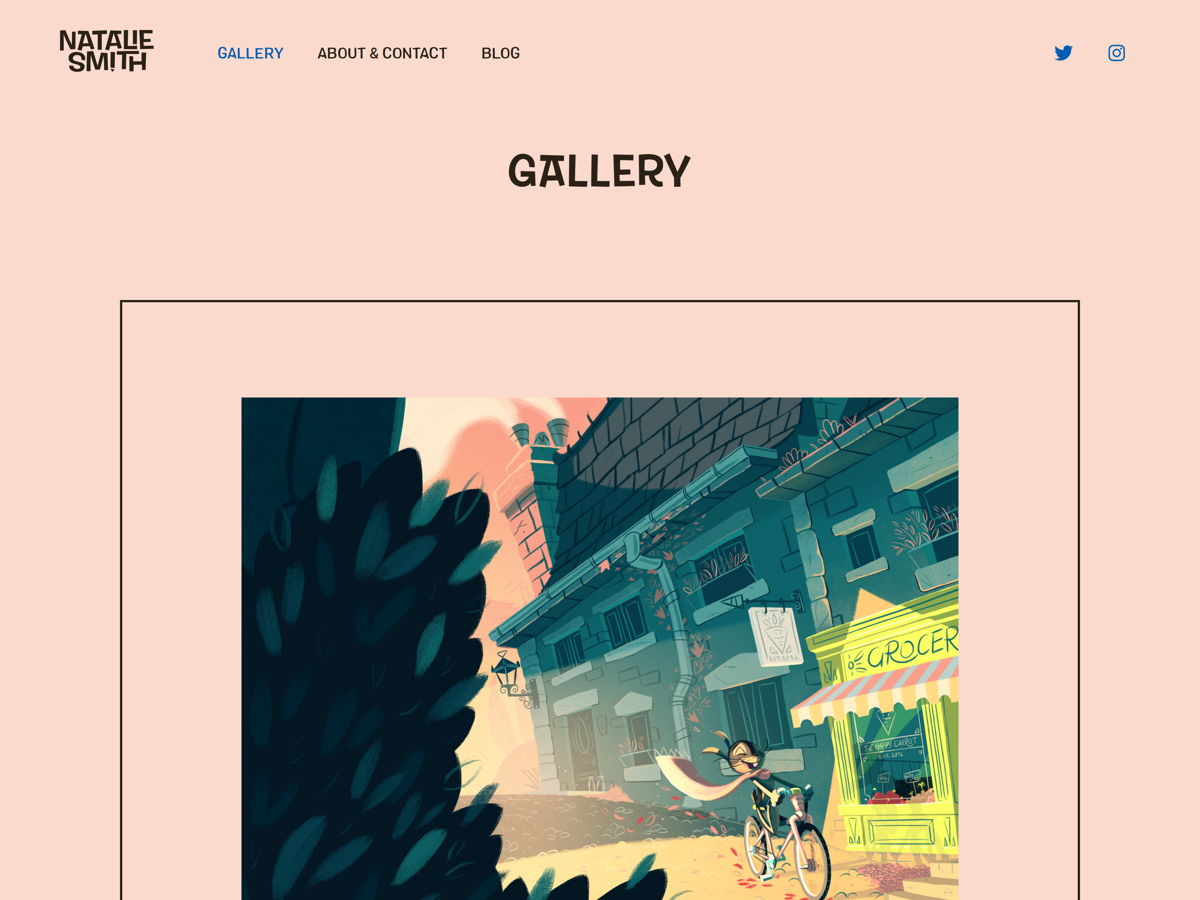 Screenshot of Natalie Smith, from the art portfolios collection.